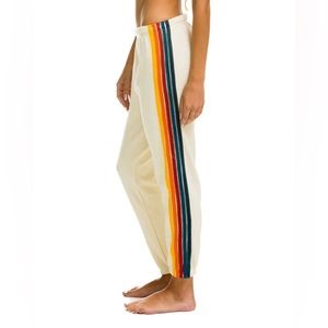 5 Stripe Vintage White Aviator Nation Sweatpants